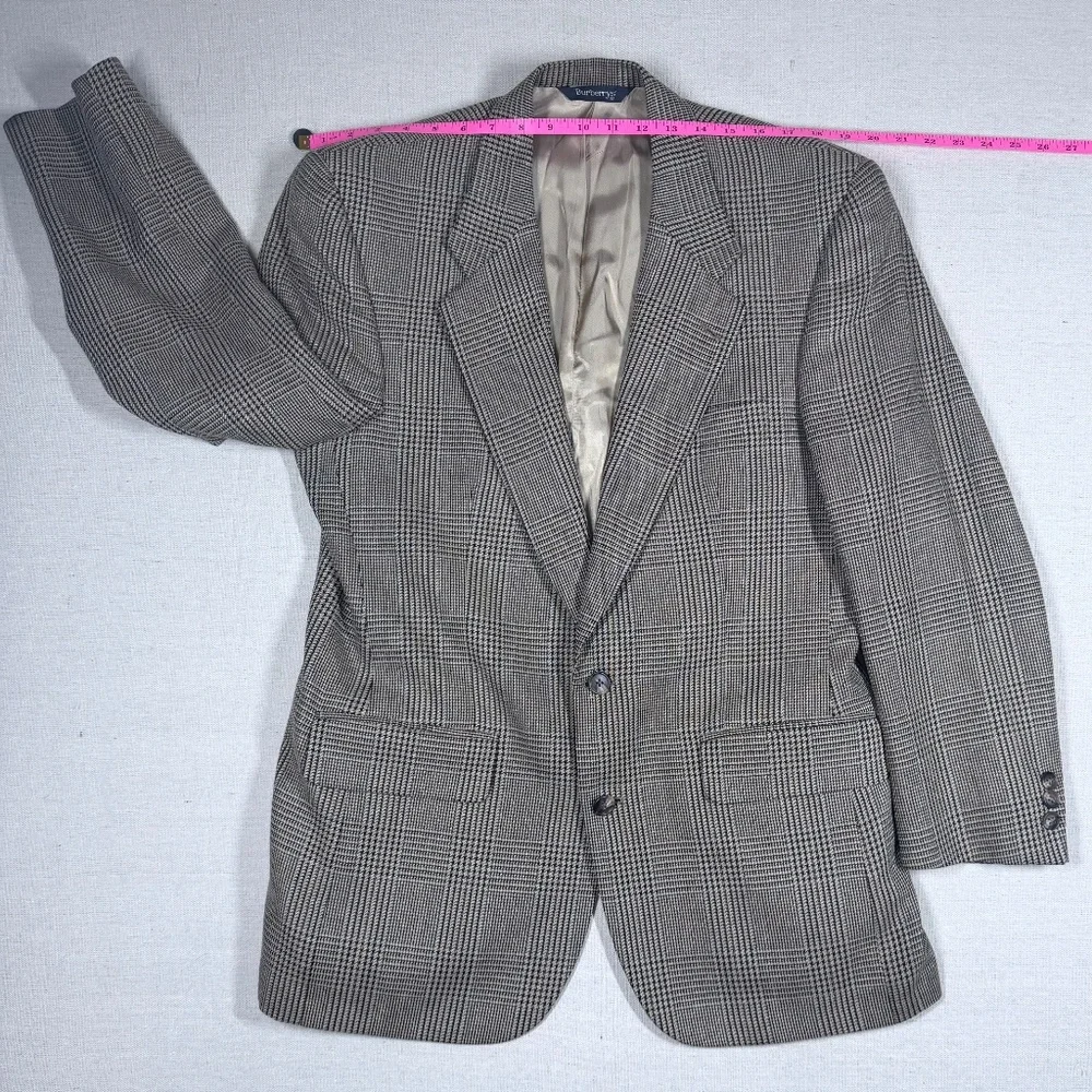 Burberrys‎ Vintage Wool Blazer Glen Plaid Tailored Jacket 44R